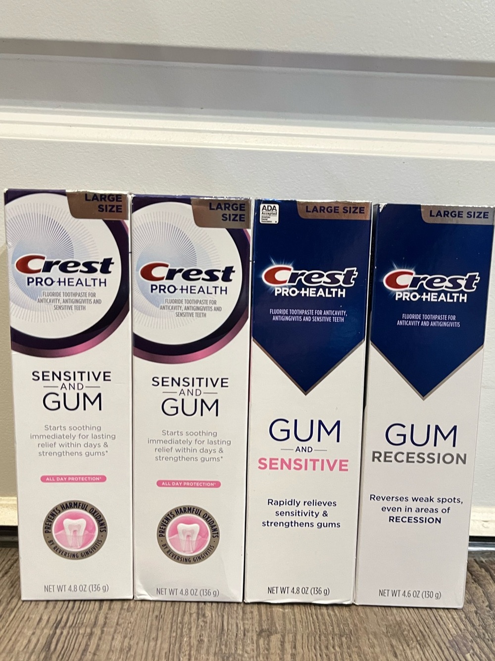 4 Crest Pro-Health Gum & Sensitive, Gum Recession Toothpastes
